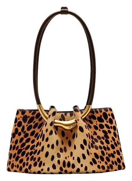 Cult Gaia Asa Cheetah Print Hair-On-Hide Shoulder Bag